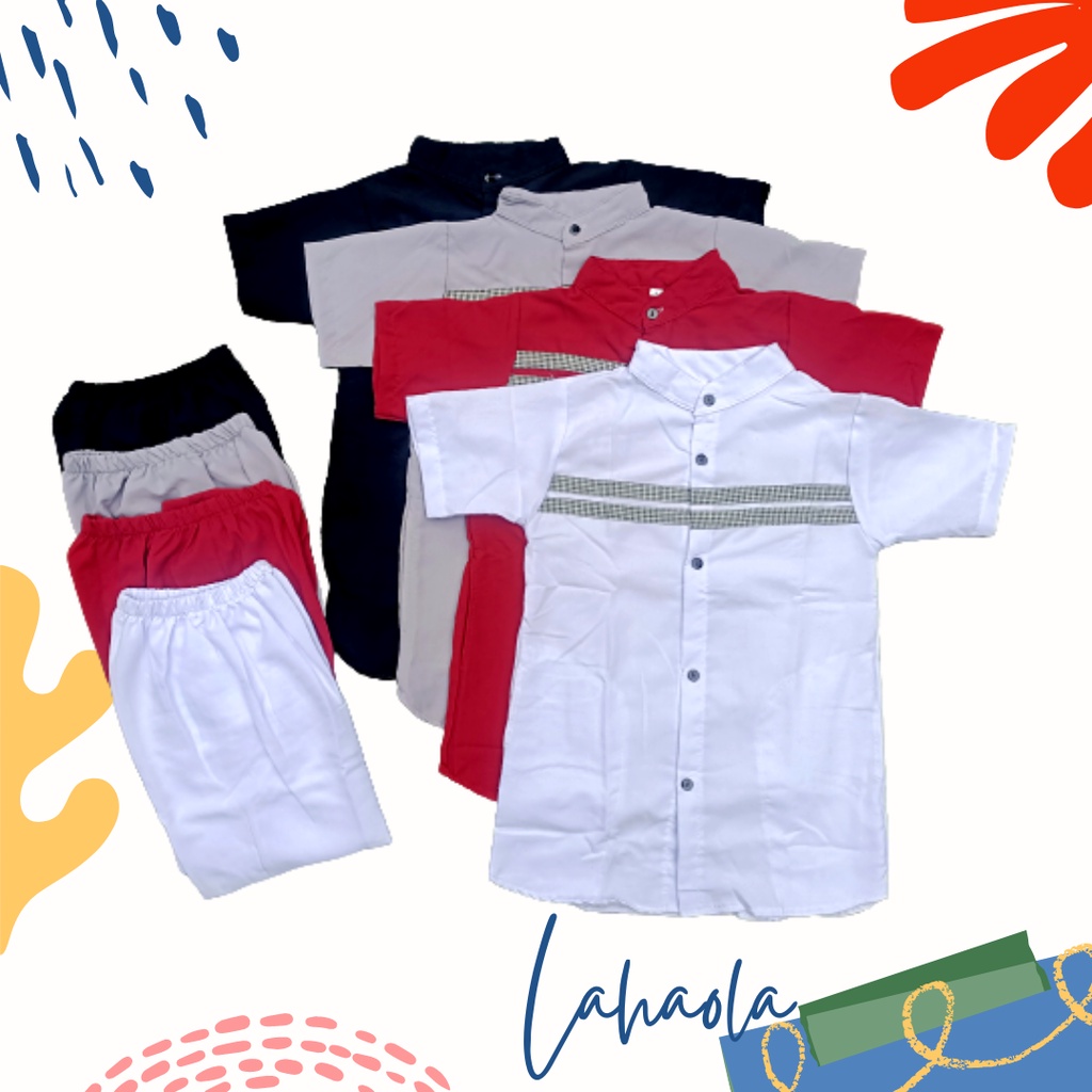 Baju Koko setelan Aljabar anak 1-10 tahun bahan lembut