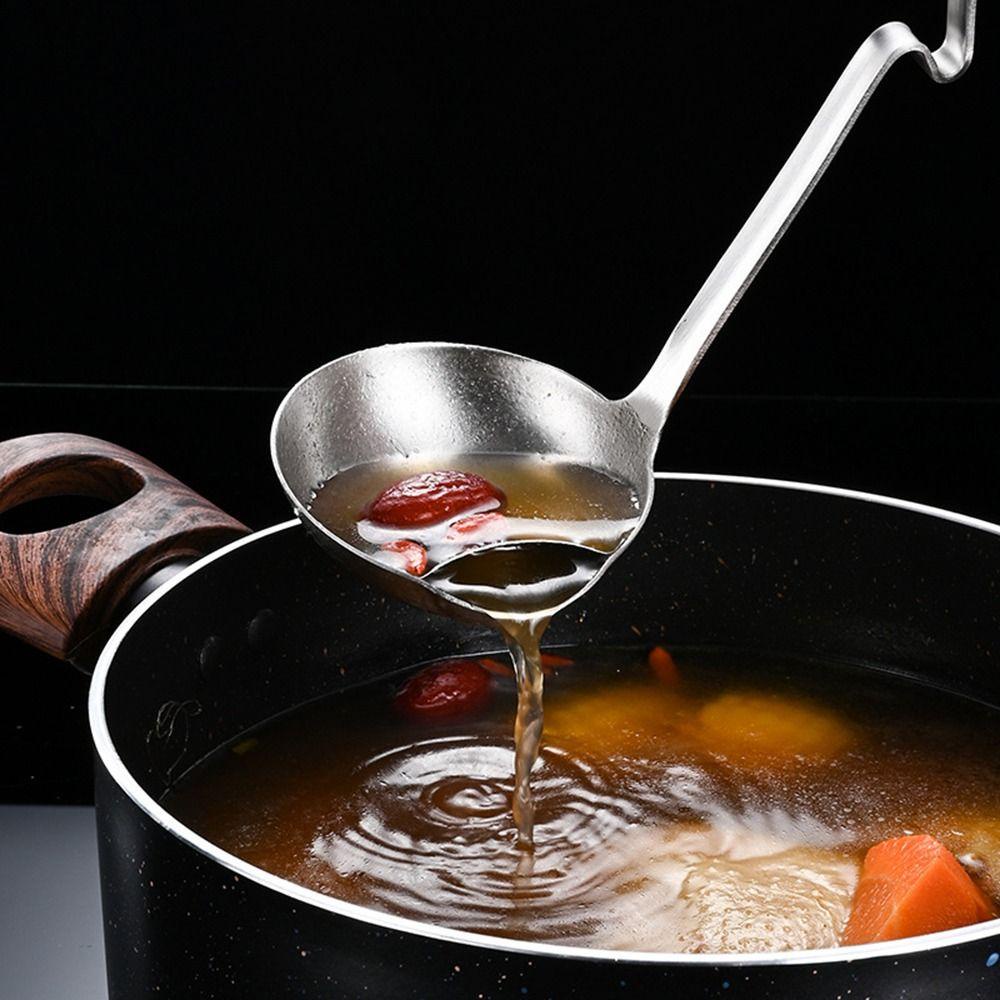 [Elegan] Sendok Sup Masak Dapur Gagang Panjang Peralatan Makan Alat Makan Hot Pot Slotted Scoop