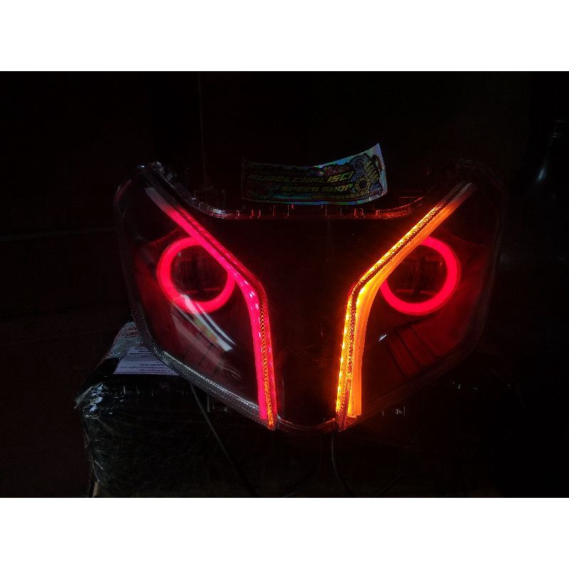 Reflektor lampu depan Honda Vario 110 techno custom lampu tembak daymaker plus alis running