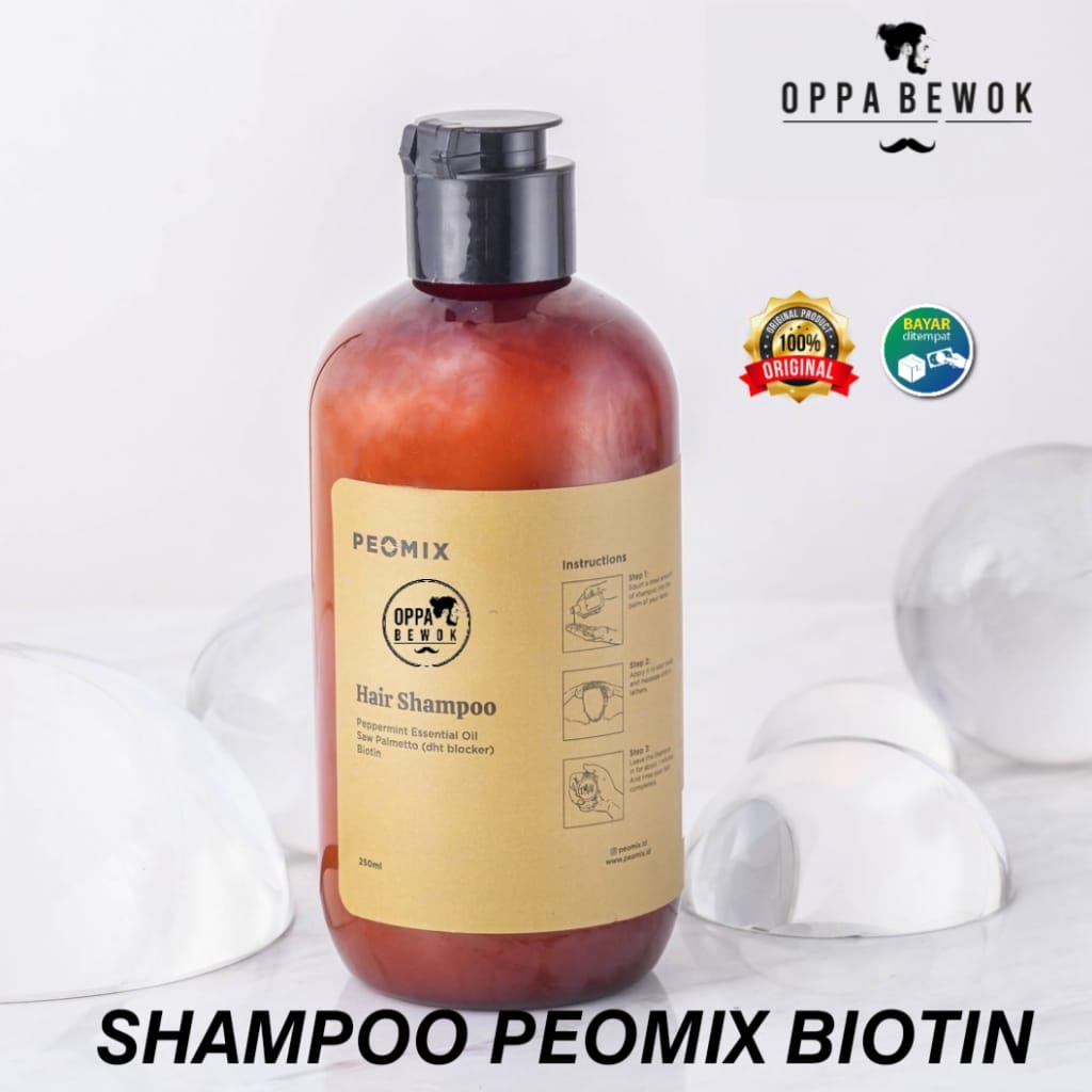 [ ORIGINAL 100% ] Shampoo Peomix Biotin Perawatan Rambut Hair Treatment ( pelebat rambut perawatan rambut rontok tipis )