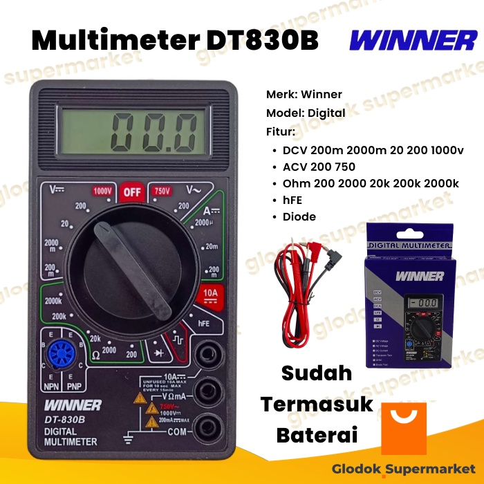 Multimeter Digital Winner DT830B Tester DT 830 B Avometer DT-830B