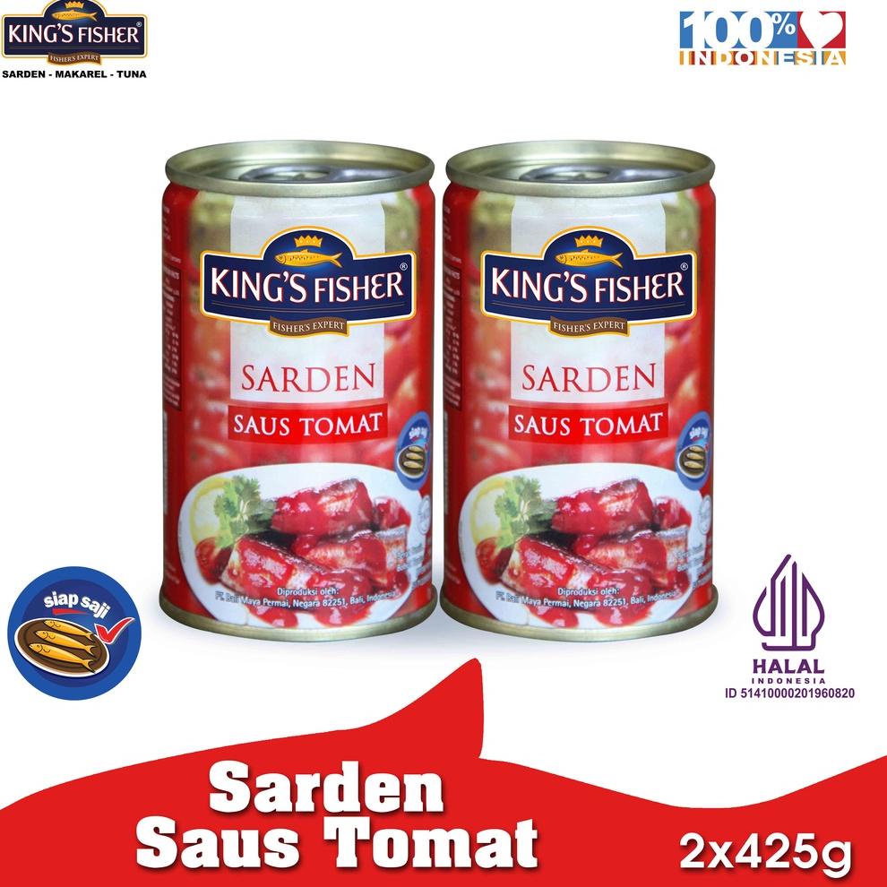 

Zqt60 King's Fisher Paket 2 pcs Sarden saus tomat Makanan Kaleng 425 gr .,.,.,..,