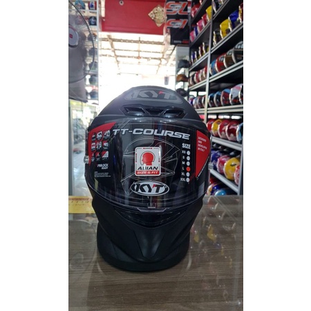 Paket Ganteng KYT TT Course Black Doff Solid