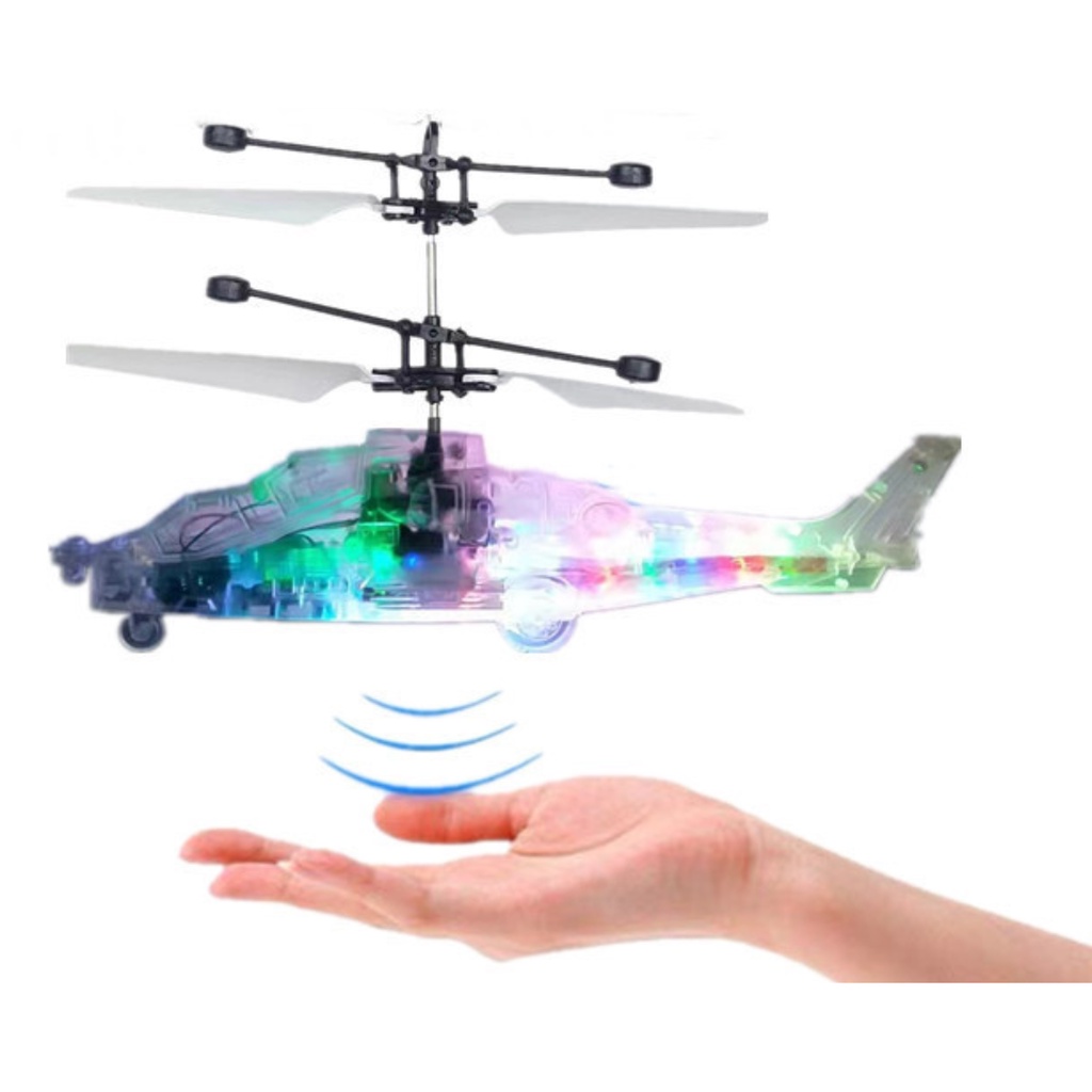 Mainan LED Helikopter Remote Control - Helicopter RC Sensor Tangan Lampu LED - Mainan Anak Pesawat Terbang LED