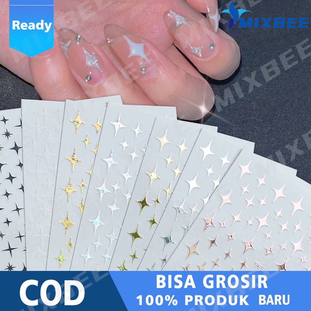 Sparkle Star Stiker Kuku Transfer Air/Stiker Kuku Tahan Air Untuk Nail art Untuk Aksesoris Manikur Diy