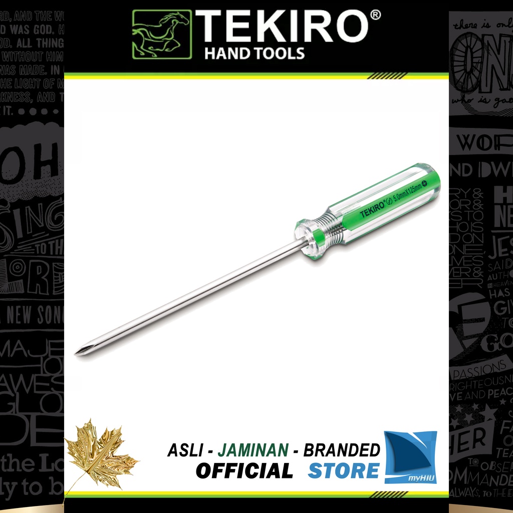 Obeng Gagang Kristal (+) Plus 5 mm x 75 ~ 300 mm PH1 / In Line Screwdriver TEKIRO