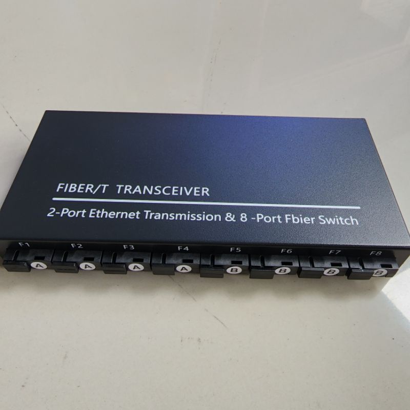 Media Converter 8-port 100M/SC/20KM (4A+4B) 2-port 1000Mbps RJ45