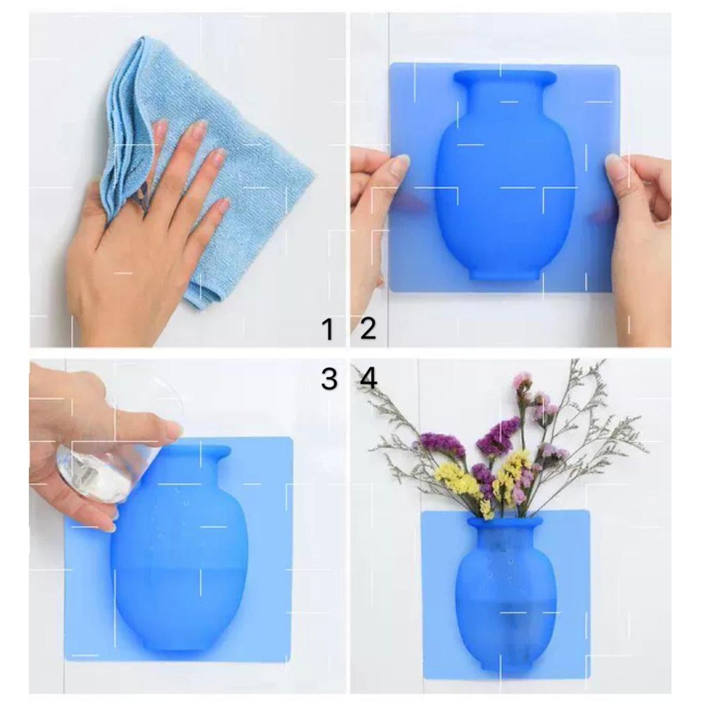 Utama Jakarta Baru - Vas Bunga Silikon Tempel/ Vas Bunga Dinding Tempel