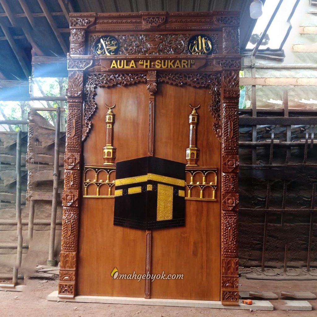 Pintu Gapura Ka'bah Ukiran Dua Sisi Tebal Pintu 5 CM
