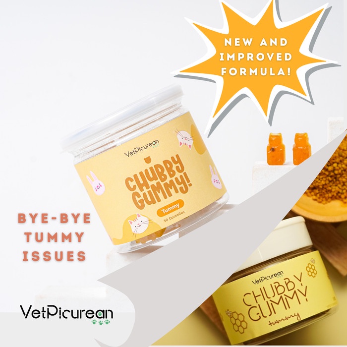 Terlaris Chubby Gummy Tummy Vitamin Anjing Kucing Pencernaan Fennel Bee Pollen