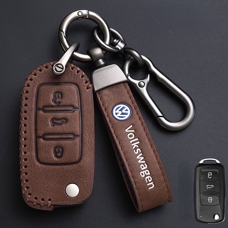 Case Kunci Mobil Cover Untuk Volkswagen VW Golf Bora Jetta Polo Golf Passat B8 Untuk Skoda Octavia A5 A7 Fabia Kursi Ibiza Leon car key shell keychain Aksesoris