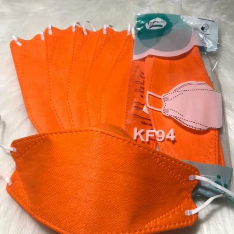 Bayar Di Tempat ✔️ [SATUAN] MASKER KF94 KOREA WARNA ORANGE Disposable mask