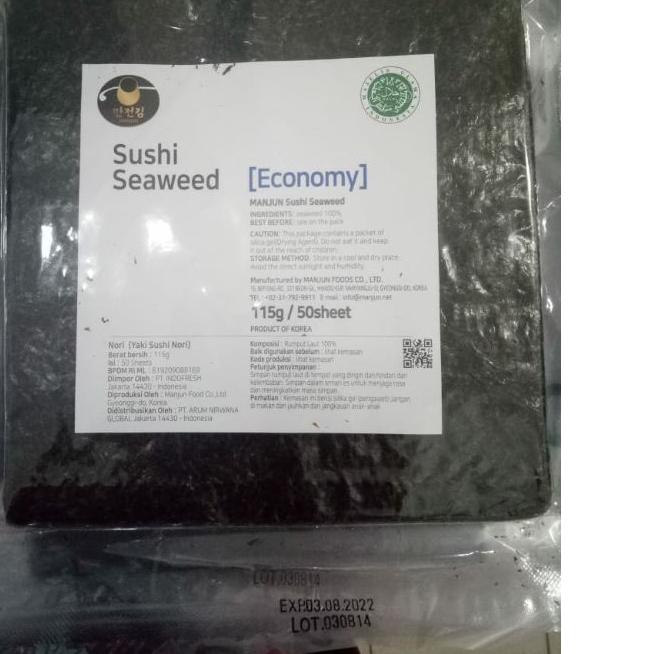 

✥ manjun yaki sushi nori rumput laut economy isi 50 sheets 115gr HALAL ●