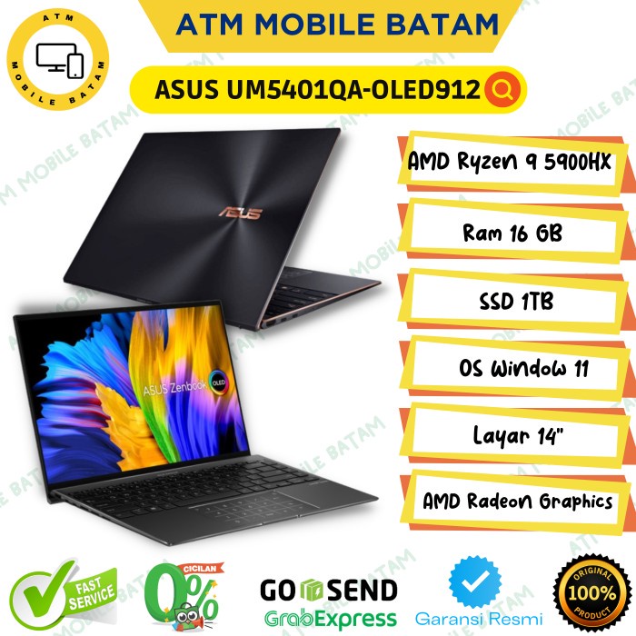 Laptop ASUS ZenBook 14 OLED UM5401QA Ryzen 9-5900HX RAM16GB/1TBSSD W11