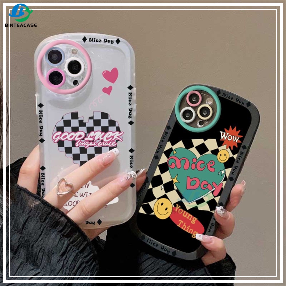 Realme 10 5 5i 6i C3 C35 C33 C31 C30 C21Y C25Y C21 RealmeC11 C11 2021 C25 C15 C12 C2 Kotak Hitam Putih Graffiti Love Lembut TPU Phone Case Binteacase