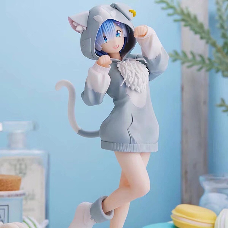 Ready Stocks Re Life In A Different World From Zero Gambar Anime Rem Ram Emilia Mainan Model Jas Kucing Abu Lucu