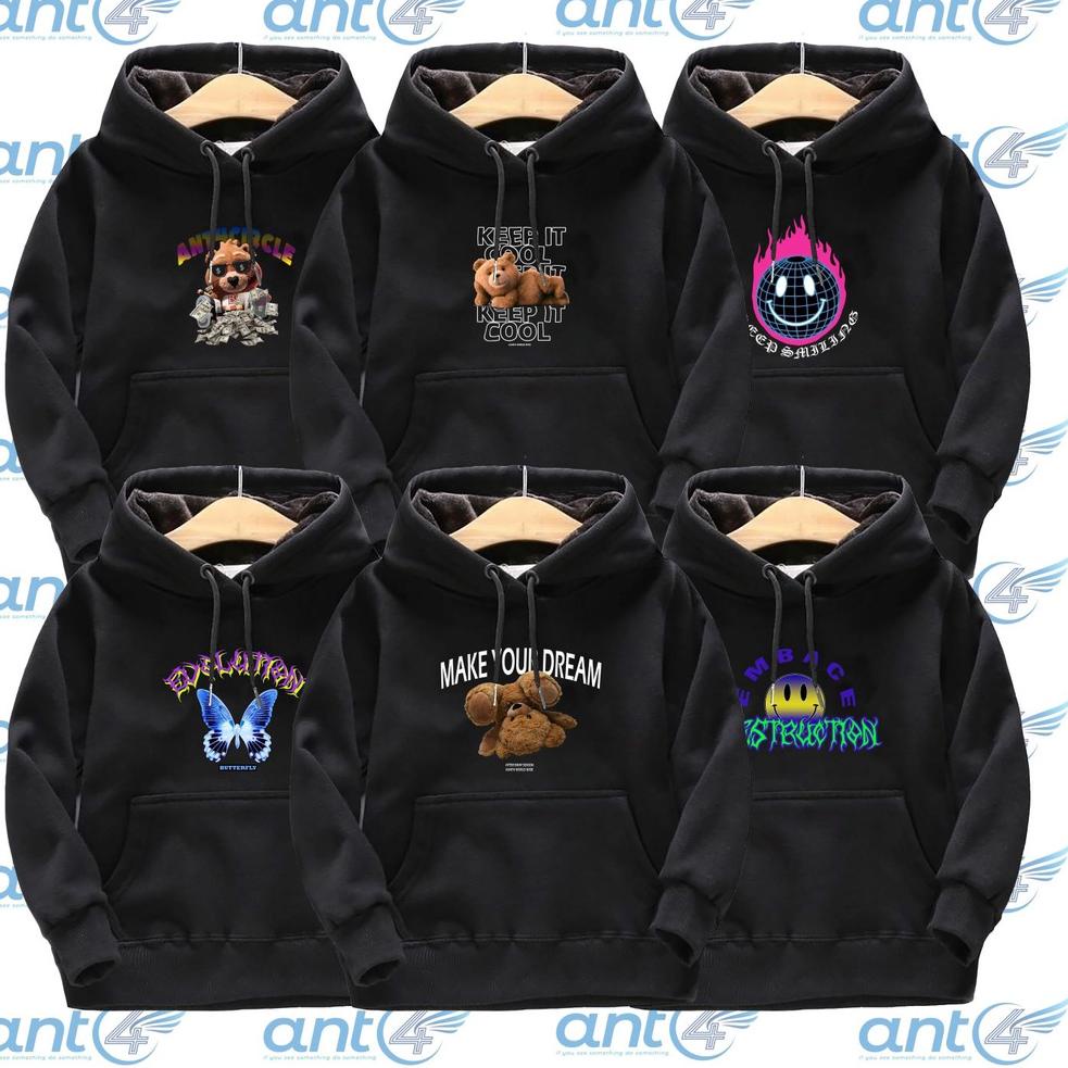 HARGA TERMURAAH jaket hoodie anak warna hitam usia 2 - 12 tahun sweater distro switer anak laki laki