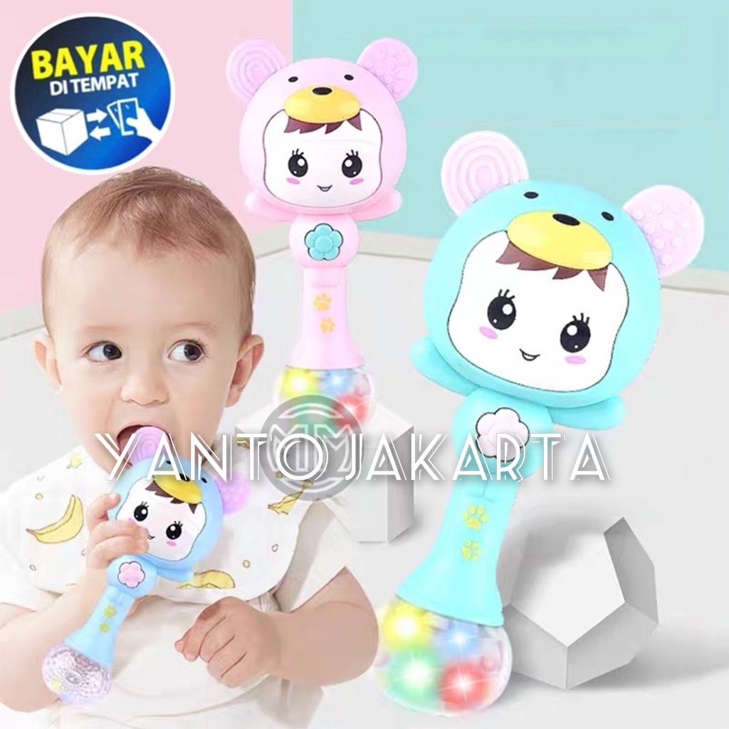 MAINAN ANAK TEETHER TONGKAT GENGGAM BAYI ADA MUSIK LAMPU