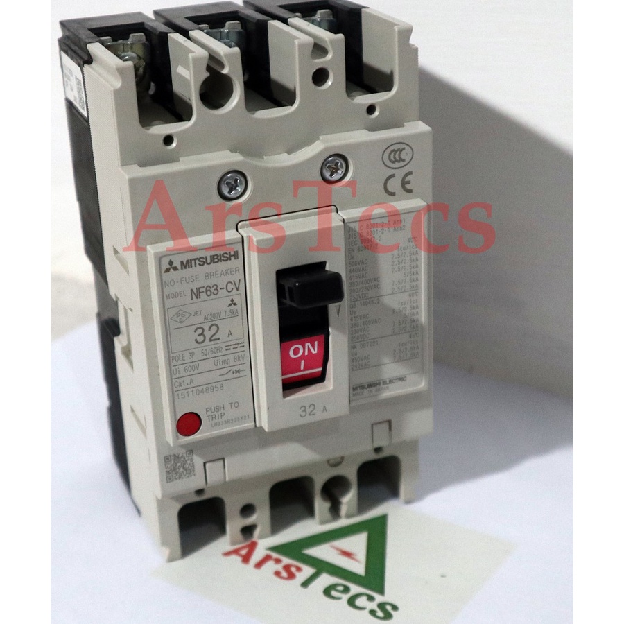MCB MCCB BREAKER NO FUSE BREAKER NF63-CV 3P 32A MCCB MITSUBISHI ORIGINAL BARU