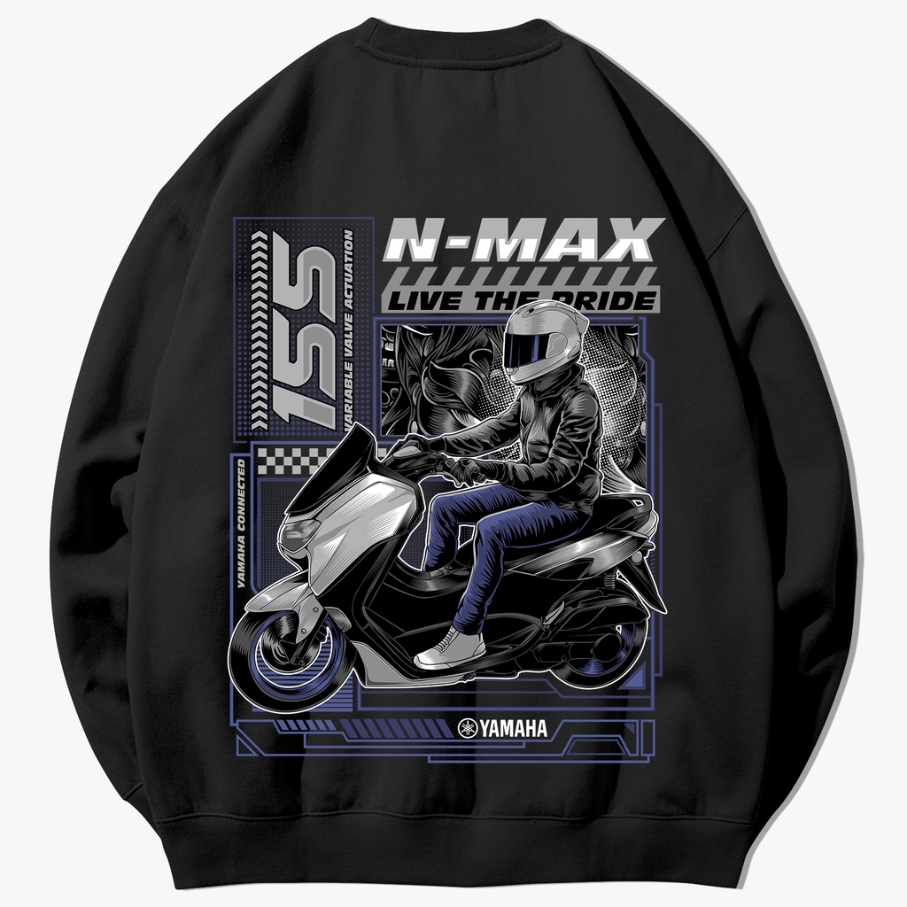 SWEATER CREWNECK FLEECE SUNMORI PRIA WANITA MOTOR NMAX RIDER NEW BANGKAOS