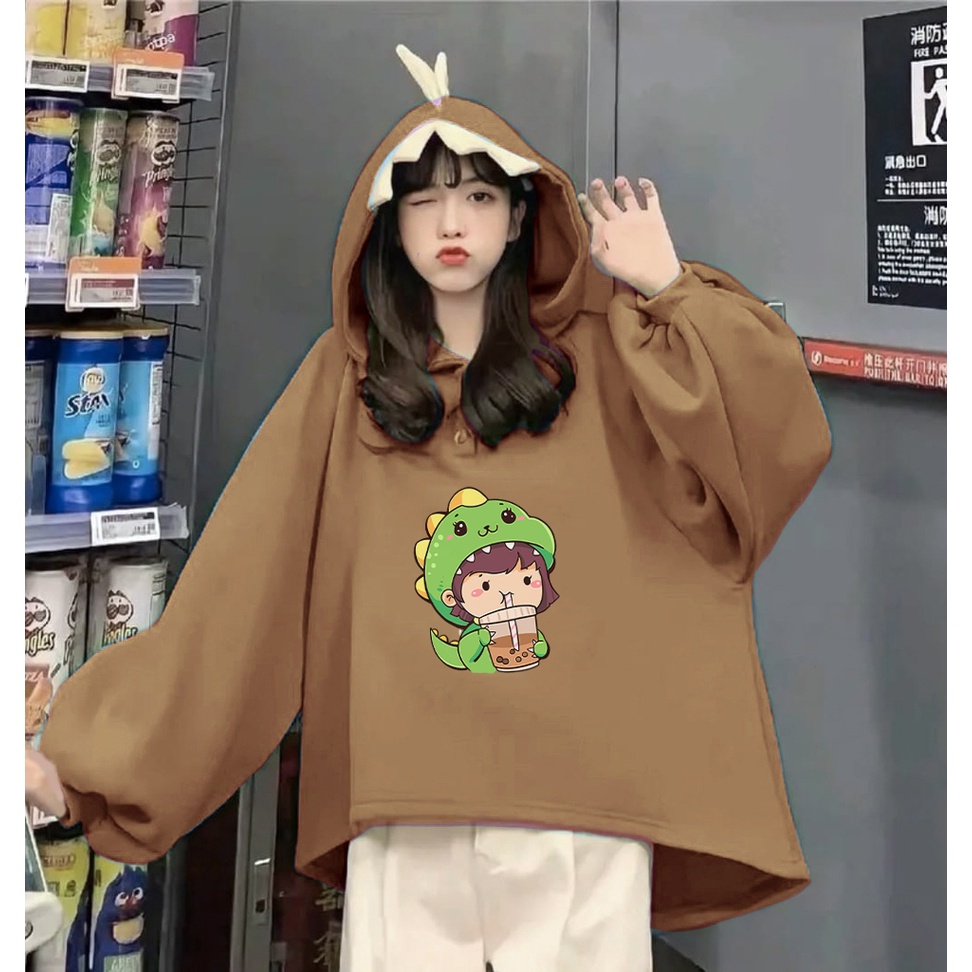 Hoodie Dino Boba Cosplay Cute Korean Style | Dhea Fashion