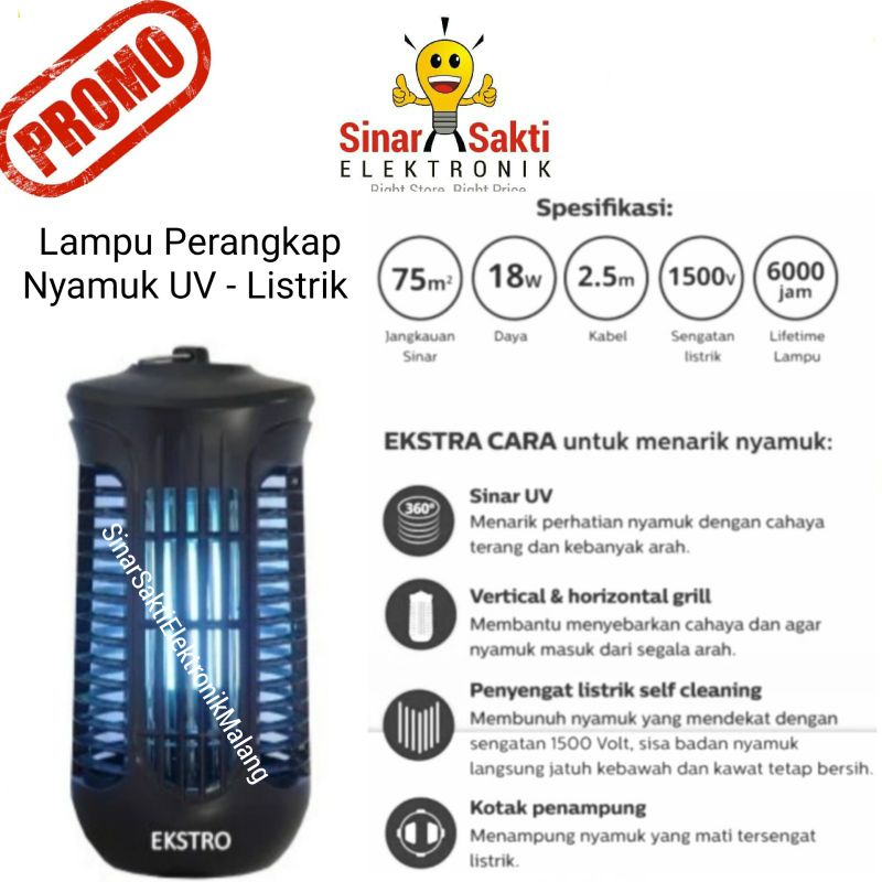 Perangkap Nyamuk Elektrik Lampu UV Mosquito Killer Besar Listrik Trap Gantung