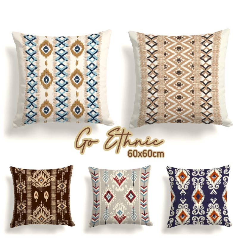 SARUNG BANTAL SOFA PRINT JUMBO MOTIF GO ETHNIC TRIBAL TENUN 60X60 CM