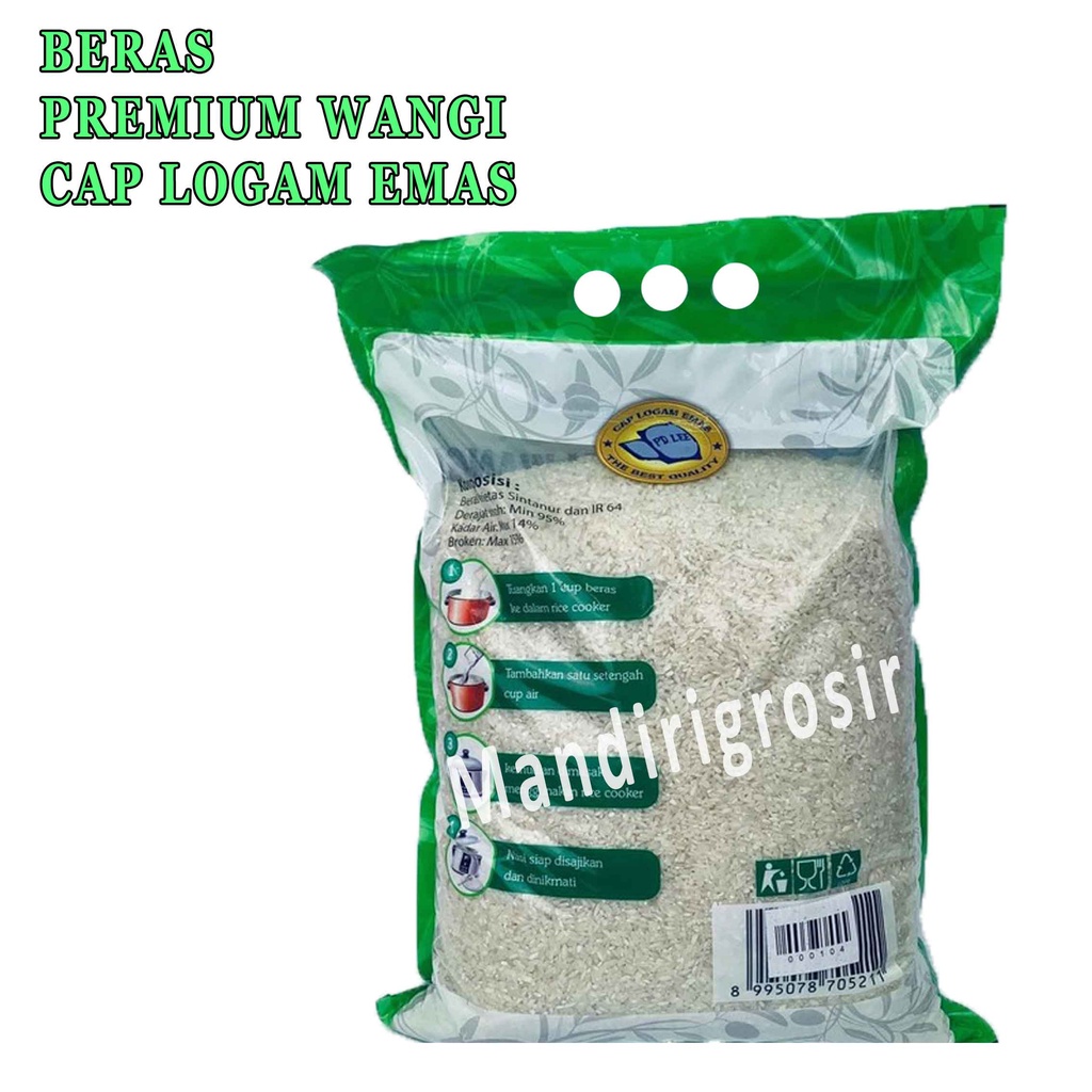 BERAS PREMIUM* WANGI* 5KG * CAP LOGAM EMAS