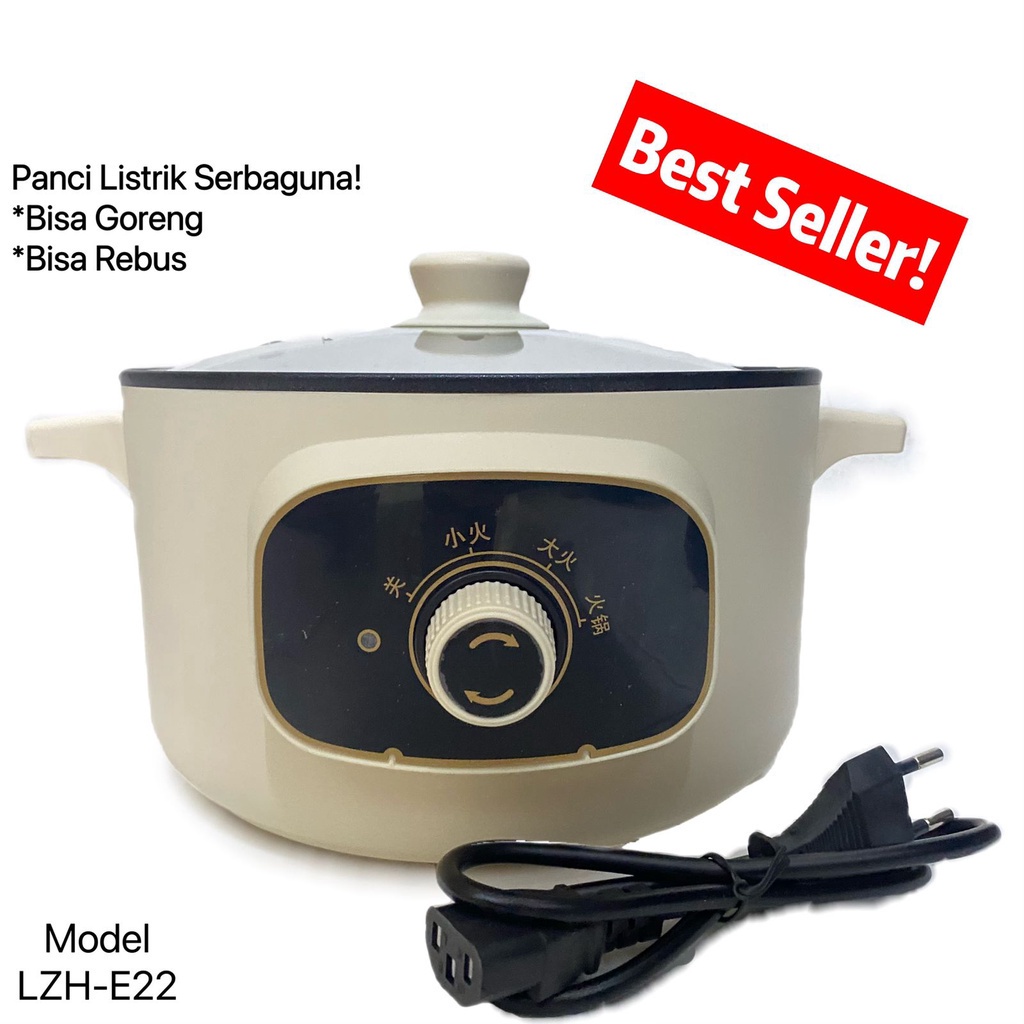 Panci Listrik Serbaguna Electric Cooking Pot  - Panci Multifungsi Non-Stick - Multifunctional Electric Frying Pan Panci Listrik Lapisan Teflon