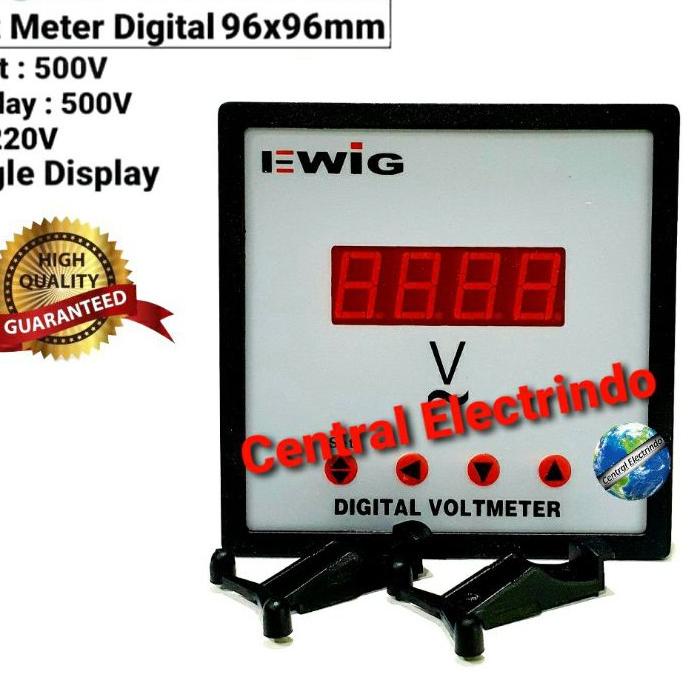 ♜ Volt Meter Digital LED 96x96mm E294U Single Dislplay EWIG. ▼