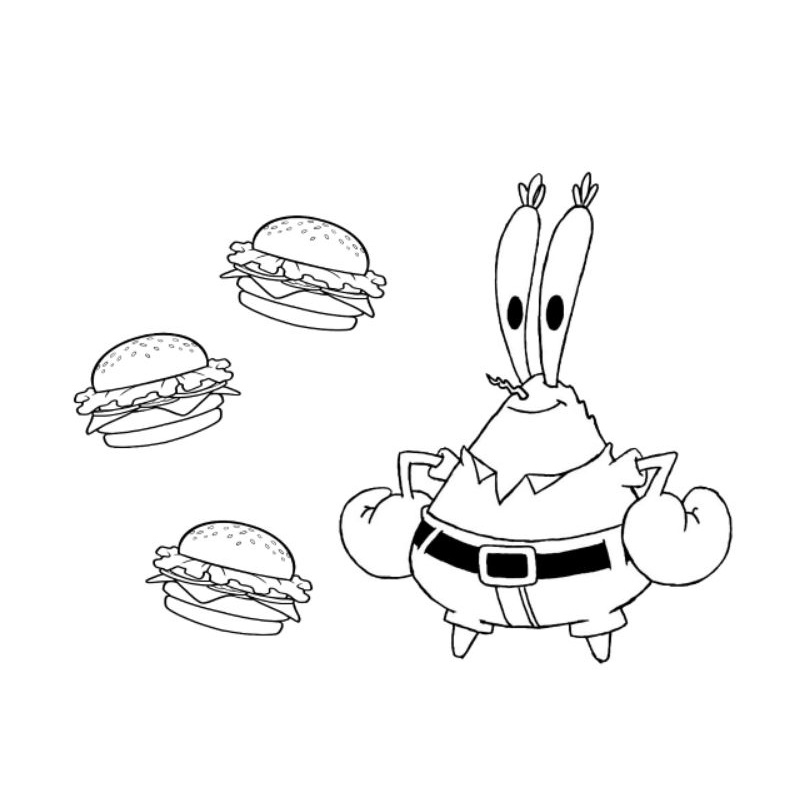 

Buku / lembar kertas mewarnai gambar tuan crabs