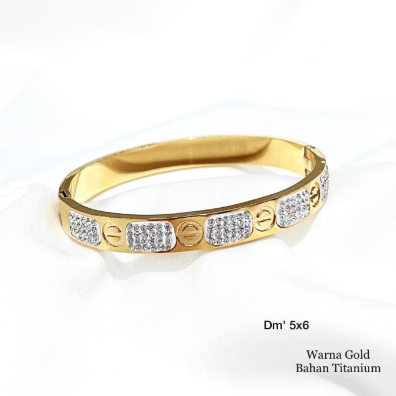 Gelang Titanium Asli gold Premium Quality Gelang tangan Stainless steel anti karat anti alergi T8