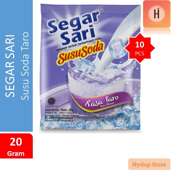 

Segar Sari Serbuk Susu Soda Taro Renceng isi 10 Kemasan 20 Gram