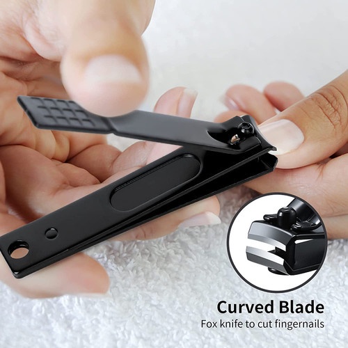 Gunting Kuku Hitam Besar Stainless 8 Cm - Nail Clipper Black Stainless