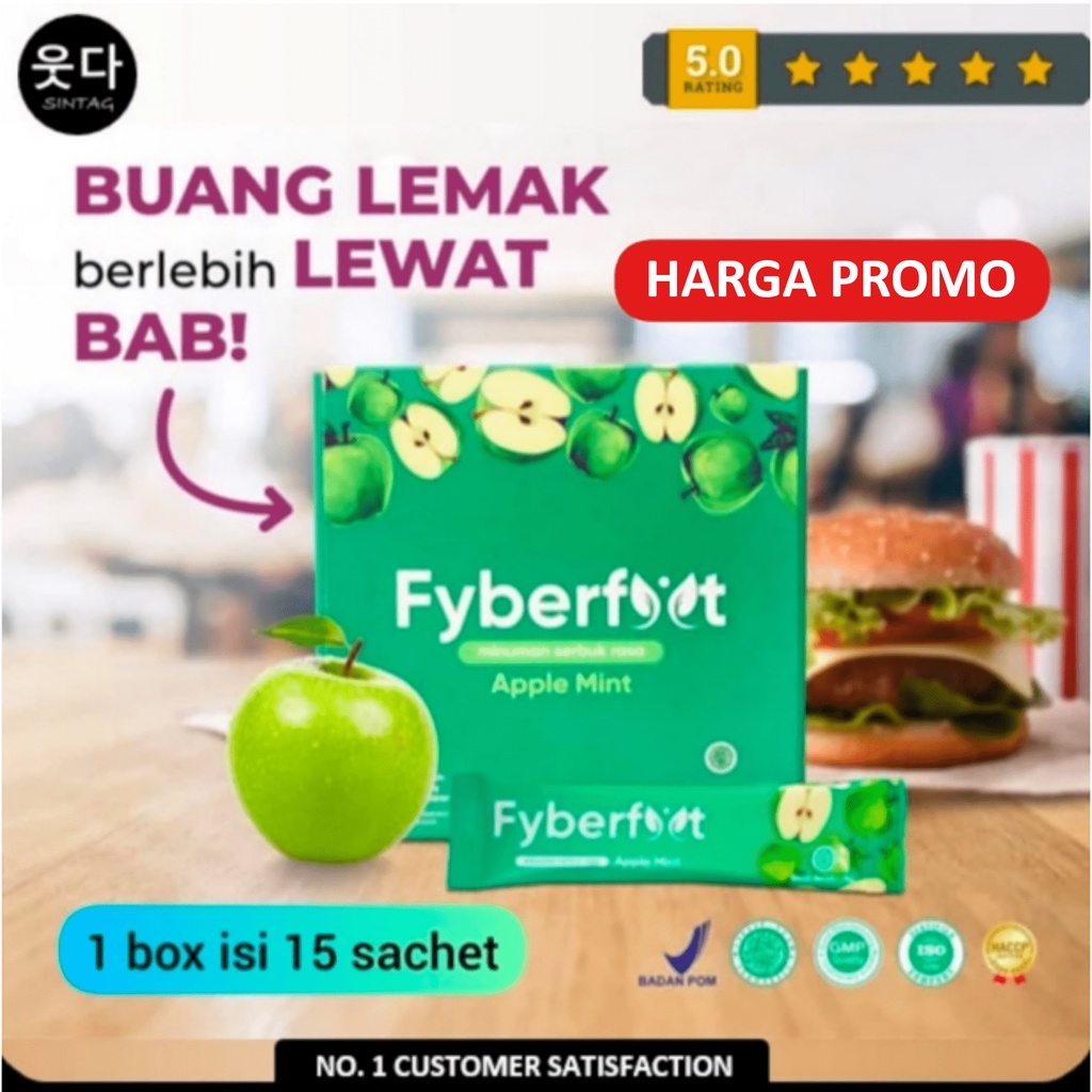 Fyberfyt Minuman Suplemen Diet/Pelangsing Serbuk Rasa Apel PROMO