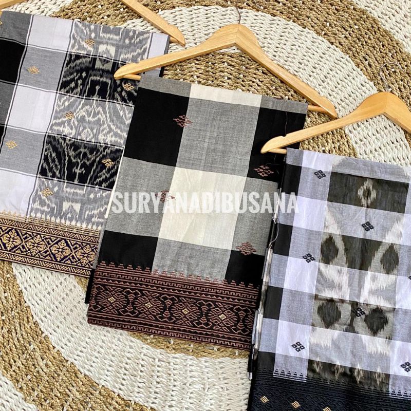 Saput Bordir Murah Bali | Saput Endek Laki | Kampuh Endek Kotak Poleng Remaja Dewasa