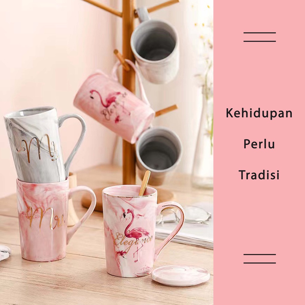 Couple Mug Set 201-350ML /Marble glass couple / Canada Marble Mug Gift Box / Gelas Marble Tutup / Hampers Glass Marble / Gift box gelas Marbel / Mira Marble Glass set / Couple Marble Glass set / kado pernikahan