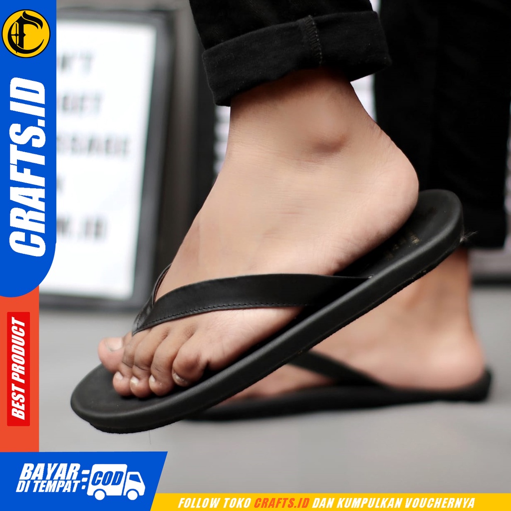 Sandal Jepit Pria Kulit Asli Crafts Walet