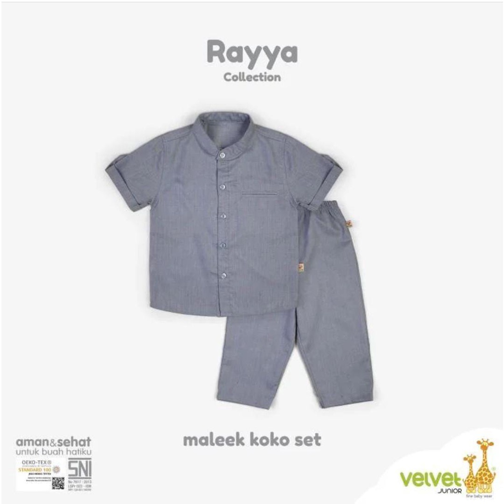 Velvet Junior Rayya Series | Maleek Koko Set | Baju Koko Anak