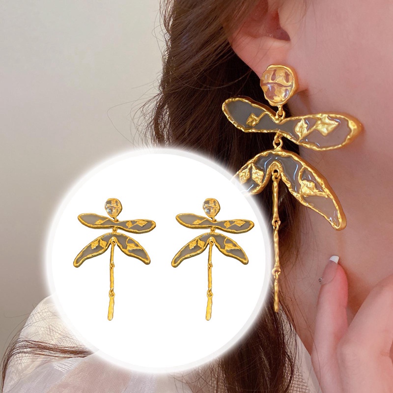 Anting Vintage Metal Geometris Capung Butterfly Earrings Panjang Rumbai Stud Earrings Untuk Perhiasan Wanita Berkualitas Tinggi