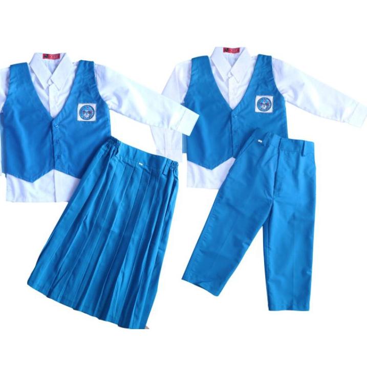 Seragam TK Nasional Biru Panjang Muslim  Promo