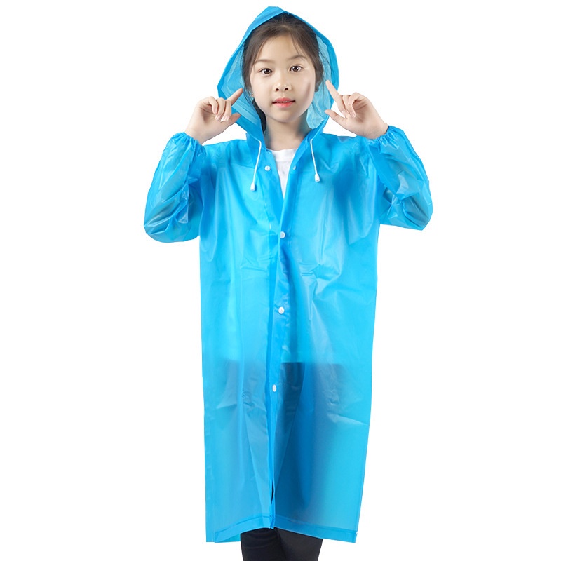 Jas Hujan Model Ponco Anak Tebal Colorful Emergency Raincoat Jas Ujan Bahan EVA Pelindung Badan Dari Air Hujan