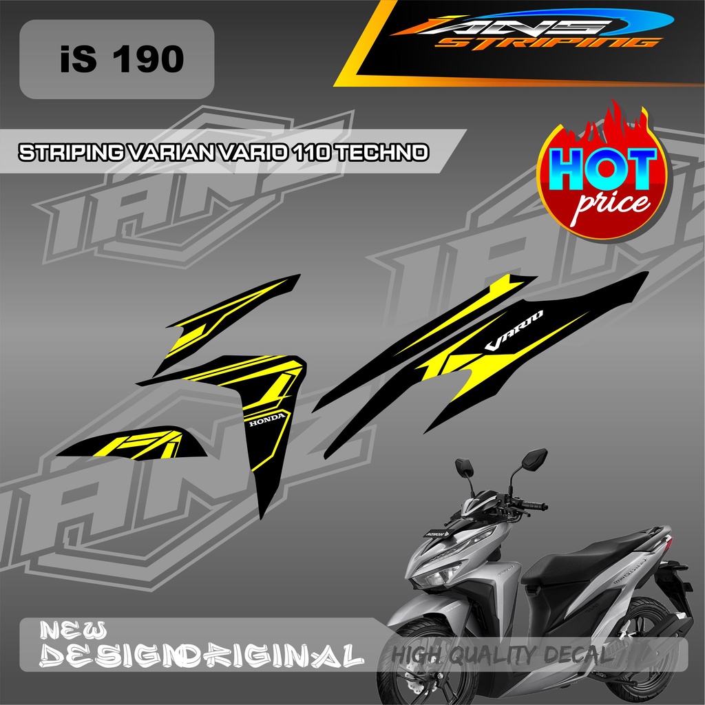 NEW STRIPING VARIASI HONDA VARIO CBS DAN TECHNO 110 GRAFIK STIKER LIST SEMI FULL BODY / DECAL KERETA VARIO TECHNO  IS190