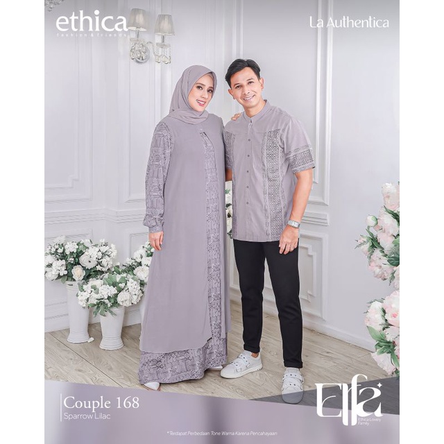 Couple Premium 168 Sparrow Lilac by Ethica|Gamis Terbaru 2023|Dress Muslimah|Banu Lebaran|Gamis Syar