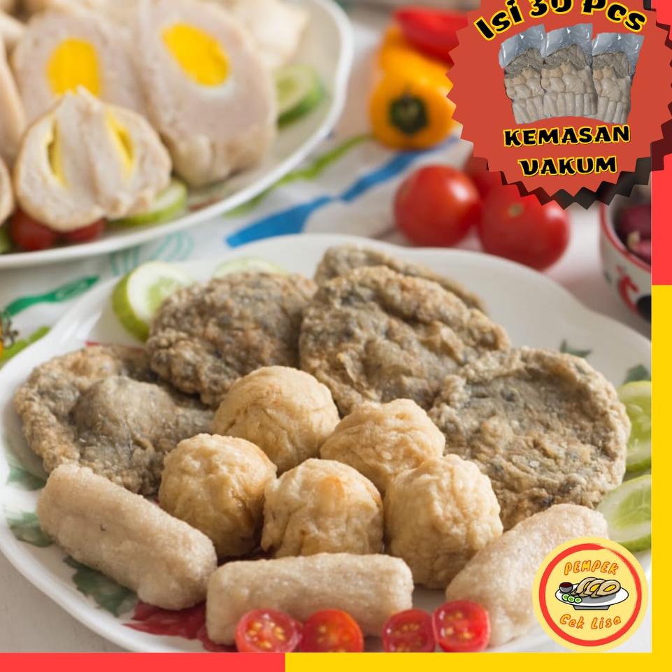 

⅍ PEMPEK PALEMBANG KECIL PAKET CAMPUR ISI 30PCS + CUKO PEMPEK FROZEN MAKANAN BEKU FROZEN FOOD ◘