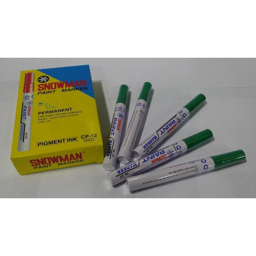 

SPIDOL PERMANENT PAINT MARKER SNOWMAN HIJAU Isi 12 PCS / 1 Lusin / 1 box