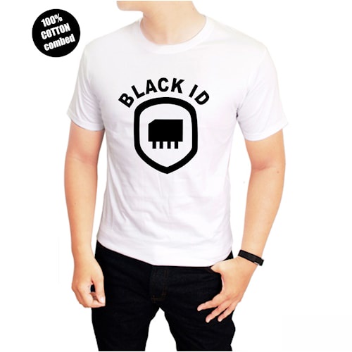Kaos Pria Baju Pria Kaos Distro Aksesoris Fashion Black ID Tex Hitam