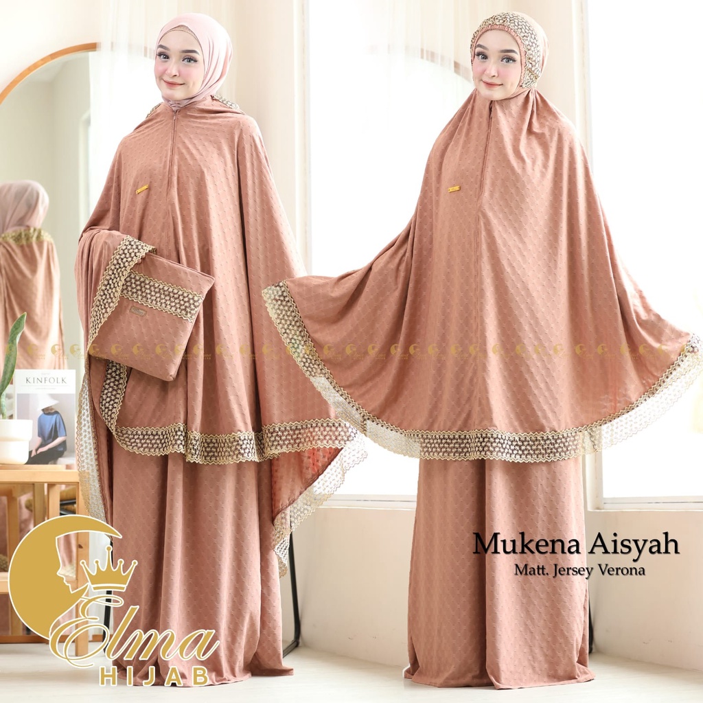 Mukena Aisyah  Renda Plus Tas Traveling Cantik By Elma Hijab