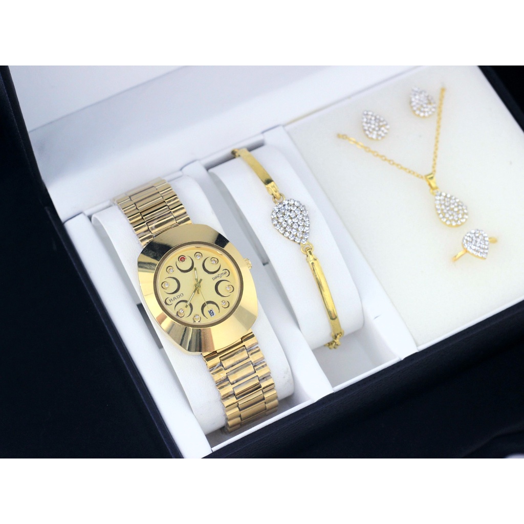 Jam Tangan Wanita Fashion W31155K Tali Rantai Tanggal Aktif Free Aksesoris Box &amp; Baterai Cadangan