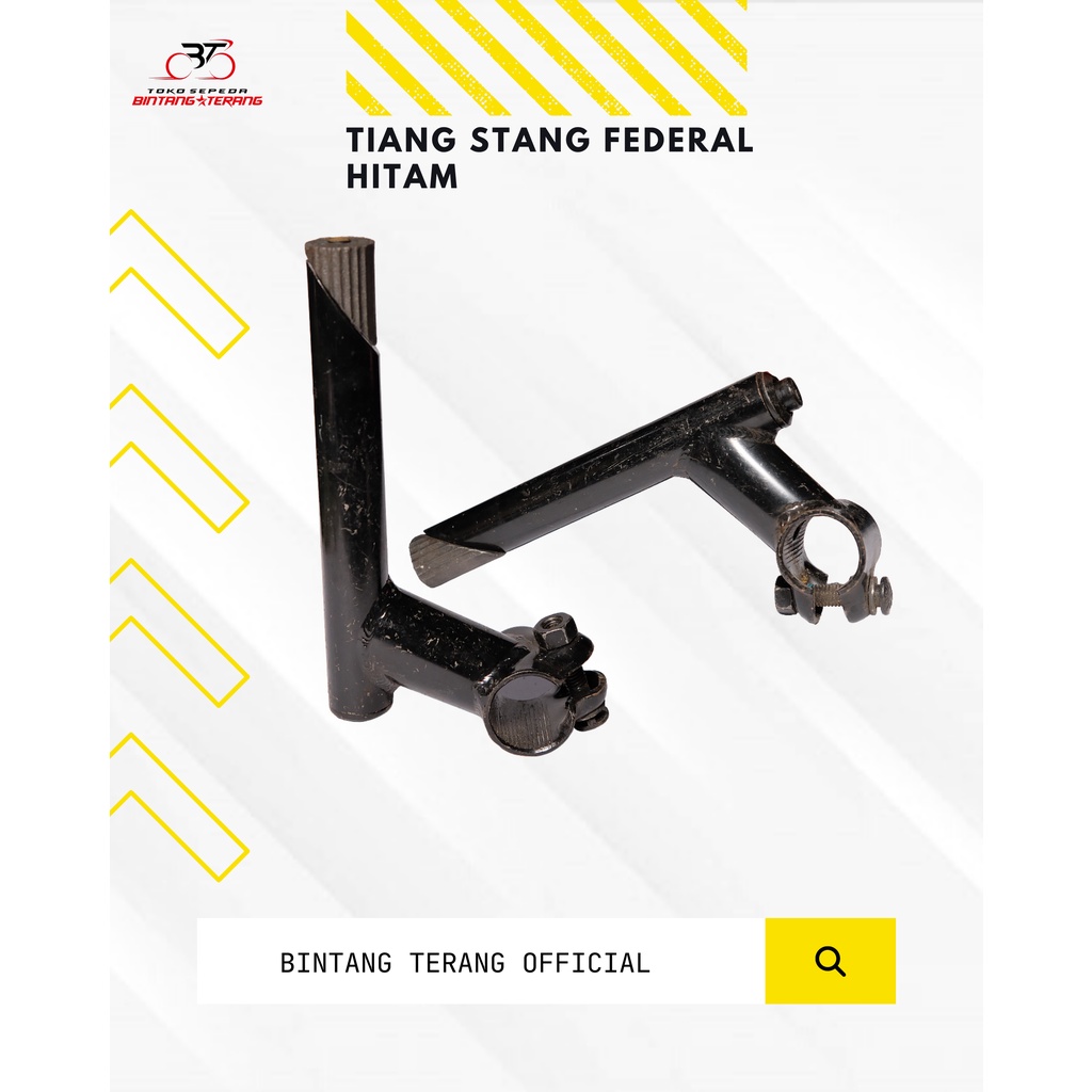 Tiang Stang Federal Hitam/Tiang Setang Jadul Antik/Tiang Stang Sepeda Gunung Touring MTB Collector I